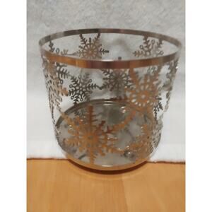Metal Snowflake Candle Holder Silver Holiday Decorative
